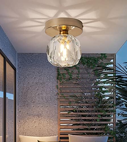 Noxarte Moderna kristalna plafona svijetla od mesingana mini luster stropne lampe za ispiranje za hodnik