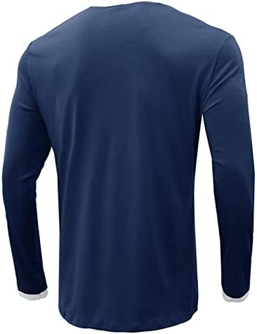 Jeke-dg muška majica s dugim rukavima Henley ovratnik košulja vježbanja V-izrez TEE Atletic dugme Down Sport