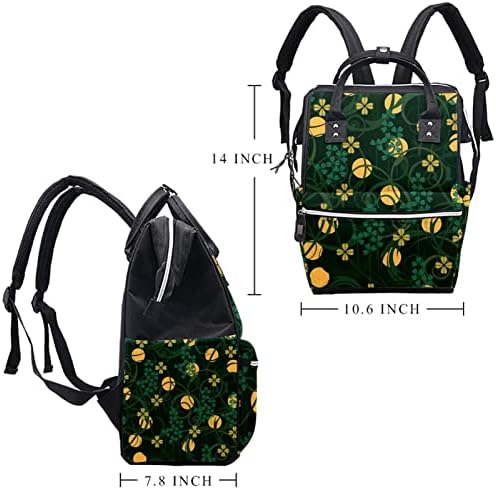 Guerotkr putni ruksak, torba za pelene, ruksak pelena, zeleni postrojenje cvijeće uzorak