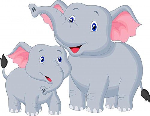 Wallmonkeys WM344582 Majka i dječji slon naljepnice i zidne naljepnice, srednje