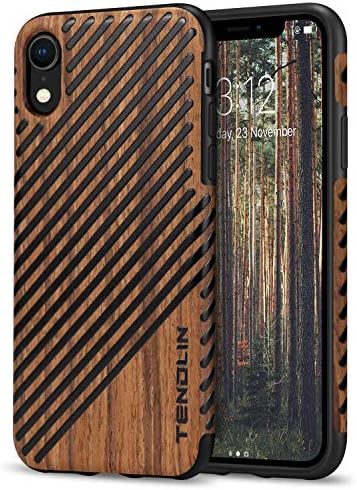 Tendlin kompatibilan sa iPhone XR Case Wood Wood Wood Dizajn i fleksibilan TPU silikonski hibridni tanak