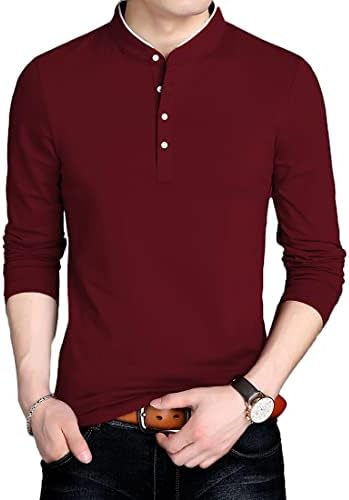 Dectum Henley majice za muškarce - mekane casual modne majice mandarine kratke / duge majice i majice sa