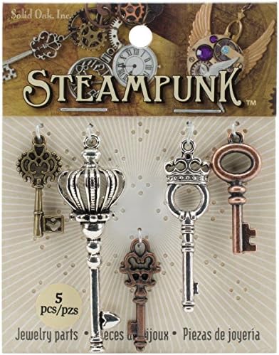 Steampunk Metalni Akcenti Od Punog Hrasta 5 / Pkg-Mali Ključevi