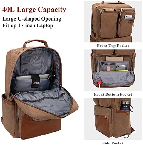 Witzman platneni ruksak sa USB punjenjem porta Veliki putni ruksak za prtljag Duffel torba za avion za nošenje