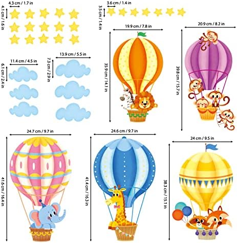 DECOWALL SG-2214 životinje u balonima za topli vazduh dečiji zidni nalepnici Decals dečiji dečiji rasadnik