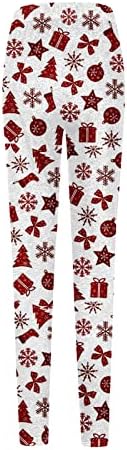 IIOUS Božićne gamaše Žene meke udobne četkice za nošenje Hlače Hlače Hlače visoke struke Ležerne prilike za pantalone