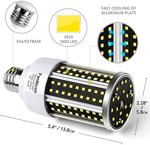 LED kukuruzna sijalica 2 Pakovanje 200w ekvivalentno hladno svetlo dnevno svetlo belo 30w 6500K 3000 lumena