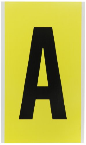 Brady 3470-a, 34 serija Broj & pismo kartica, 9 Visina x 5 širina, crno na žuto, legenda a