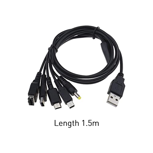 EMSea 5 u 1 USB kabl za punjenje 1.5 m kompatibilan sa Gameboy Advance SP / DS Lite/NDS/W-i-i u/novi 3DS