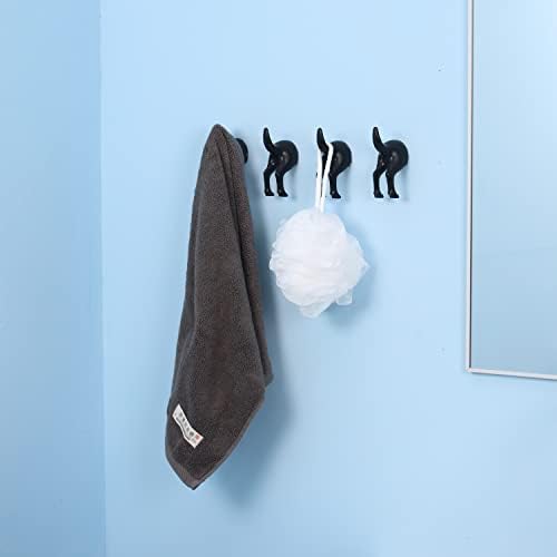 CRSWHA 5 pakovanja kuke za pse za zid, crna plastična viseća za hlače sa zidom, simpatične kuke za ručnike