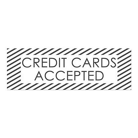 CGsignLab | Kreditne kartice prihvaćene -stripe bijela prozor Cling | 36 x12