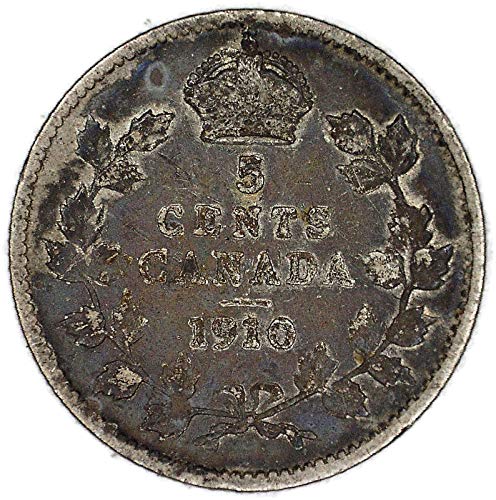 1910 CA EDWARD VII Kanadski KM 13 srebro 5 centa dobro