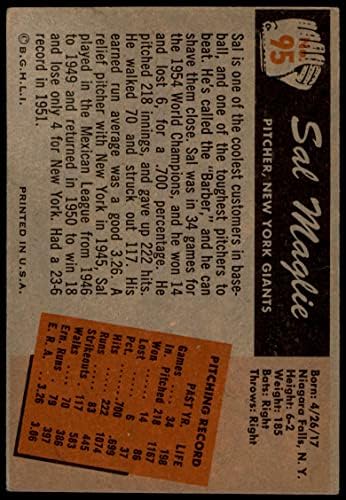 1955 Bowman 95 Sal Maglie New York Giants VG / Ex Divovi