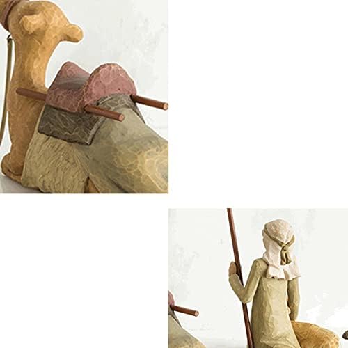 Waazi 4pc Shepherd i stabilne životinje Nativnost Postavite figurine Skulptura za smolu Kućni ukras za dnevne