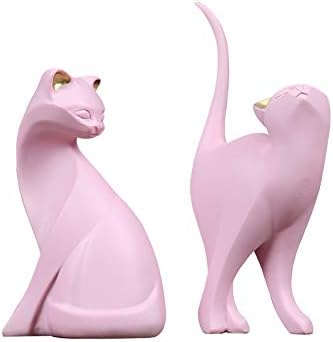 Whaklecreation ružičasta mačka figurica Moderni stil Početna Dekor Poklon igračka