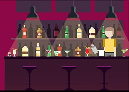 CORFOTO 9x6ft tkanina Cartoon Bar Backdrop luksuzni noćni klub Bar alkohol boce kokteli vino kabinet Barmen