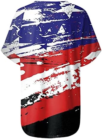 Patriotske košulje za žene Američka zastava Ljetni kratki rukav V izrez Tuničke vrhove zvijezde prugaste labave fit casual party ties vrhovi