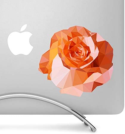 Niska poly ruža u narandžastoj boji - 5 Štampani vinilni decal - za MacBook, automobil, laptop i još mnogo