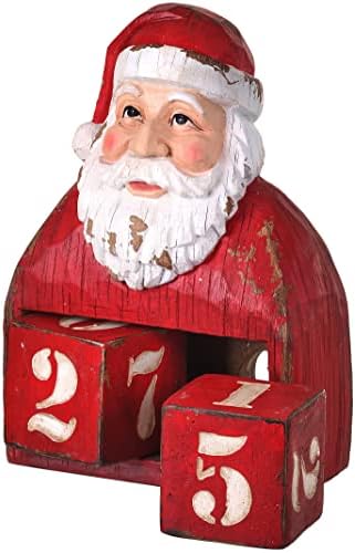 Regency International Countdown Santa poprsje, 8 inča, crvena bijela, smola