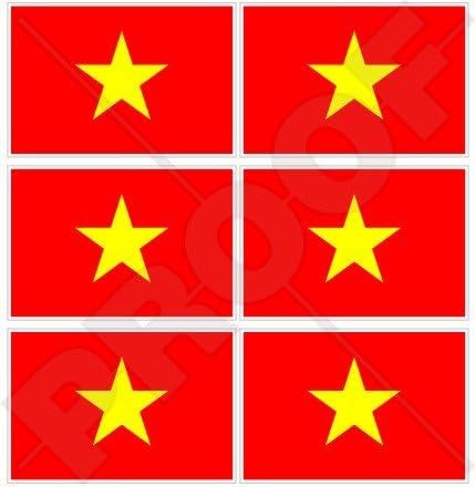 Vijetnamska socijalistička repumalna zastava, vijetnamski 40mm Mobile Mobile Mobile Mobitel Telefon Vinyl Mini naljepnice, naljepnice x6