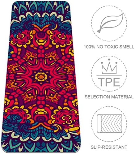 Šarena etnička Mandala Print Eco Friendly yoga Mat, 6mm dizajn Print neklizajuća Vježba & fitnes prostirka