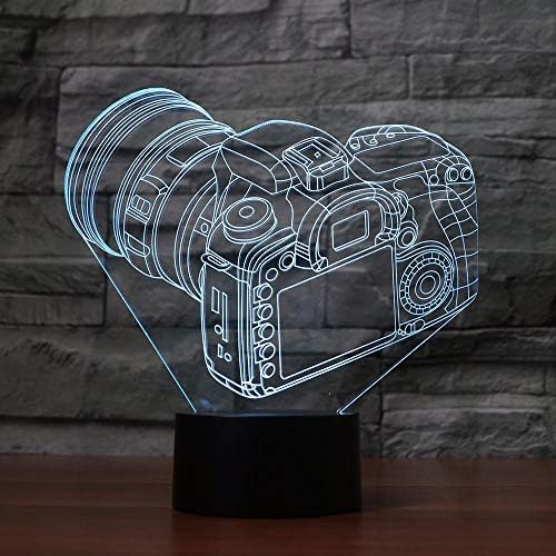 Jinnwell 3D kamera noćna lampa iluzija noćno svjetlo 7 promjena boje dodirni stol za presvlačenje Stolne