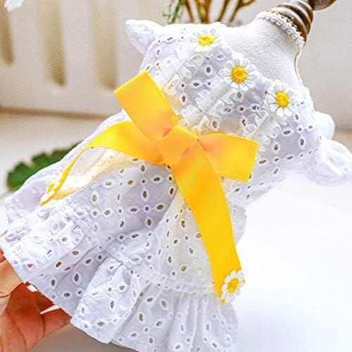 Fegoclt kućna odjeća za proljeće i ljeto bijela boja XS-XL veličine šuplje dekor suncokret Daisy cvijet princeza suknja odjeća za pse