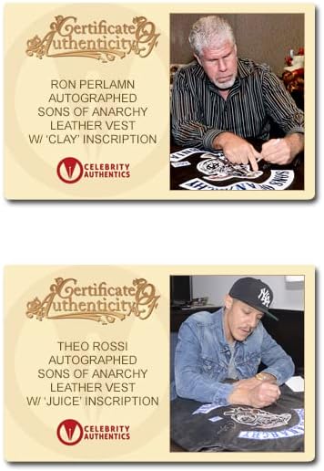 Charlie Hunnam, Ron Perlman Sons Of Anarchy Cast Autographed Jax predsjednik koža prsluk