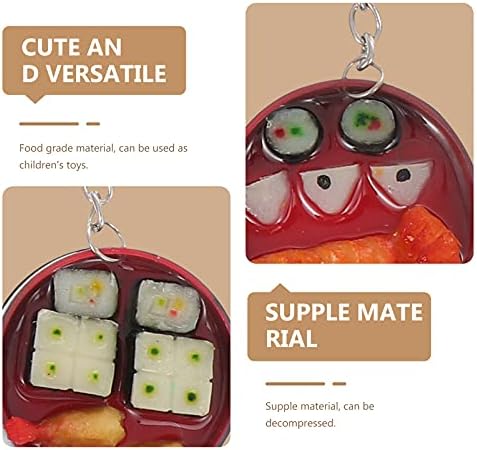 HEMOTON Sushi privjesak za ključeve japanski držač za ključeve za hranu okrugli viseći privjesak za rođendanski