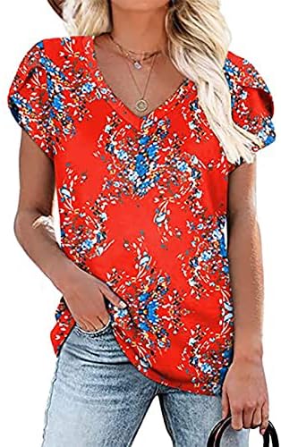 Bluza TEE za žene Jesen Ljeto kratki rukav 2023 odjeća modni V vrat pamuk grafički seksi majica 5d 5d