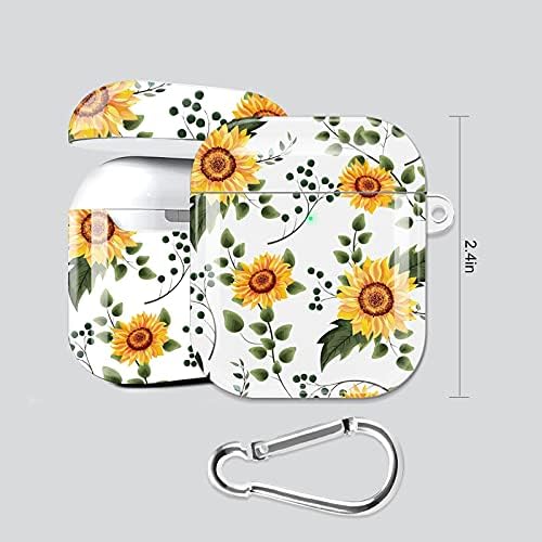 Clear futrola 1 i 2 Airpod Case Cover Cover Cute Sunflower Mekani silikonska koša zaštitna udarna poklopac