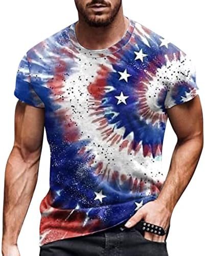 XXBR MENS Patriotske vojnice majice kratkih rukava, 4. srpnja Retro nevolje u nevolji američke zastave vrhovi ljetnih mišića