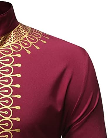 Yankia afrički muškarac dugih rukava majica casual odjeća Print Dashiki Top Slim Fit Owneweward COLLAR modne trenerke