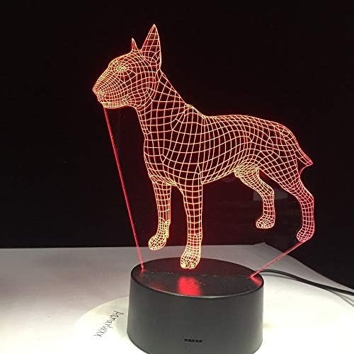 Bul terijer Pas 3D Lampen 7 boja USB noćna lampa LED za djecu rođendan Kreativni noćni dekor poklon