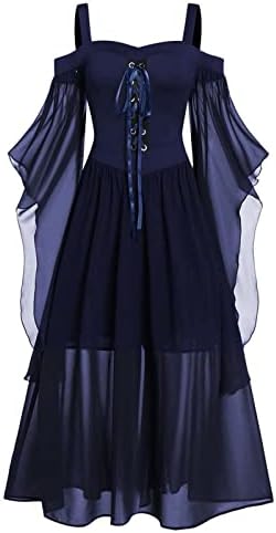 Sinzelimin haljine za Noć vještica za žene Renaissance Vintage Dress Plus Size hladni rukavi za slepe ramena