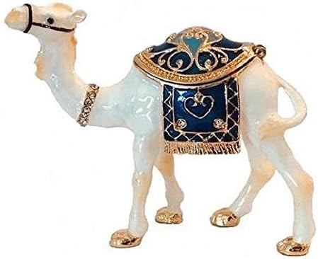 Dom i kuće za odmor Bijela kamiljka Bejeweled Emamel nakit za nakit savladaju kutiju Kontejner životinja