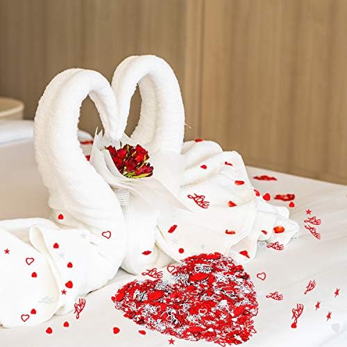 3000 komada crveno srebrna srčana konfeta, Valentinovo godišnjica vjenčanica Party Stol Scitter Confetti
