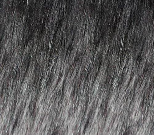 Umjetna lažna životinjska krznena tkanina duga gomila Aljaških haskija siva / 58 široka / Prodaje se po
