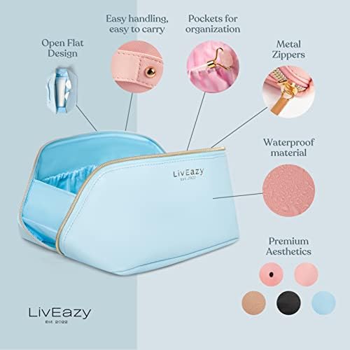 Liveazy Open-ravna vreća za šminku za jednostavan pristup može se koristiti u više svrha kao što su velika