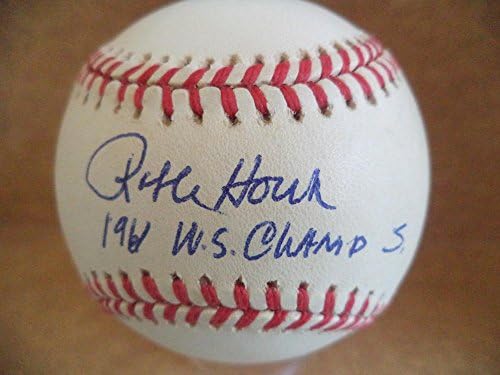 Ralph Houk 1961-62 WS Champs Yankees potpisan auto A.L. Baseball Beckett D27313