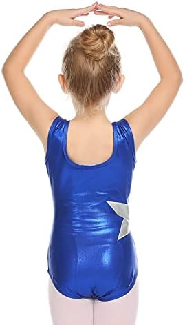 Arshiner Girls 'Gimnastika Solid Sparkle Leotard jednodijelna odijela, plava, 130