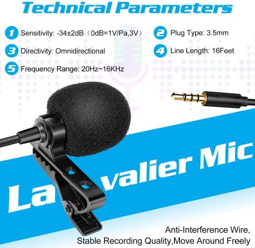 Profesionalni ocena Lavalier rever mikrofon za Samsung Galaxy J7 NXT kompatibilan sa iPhone telefonom ili