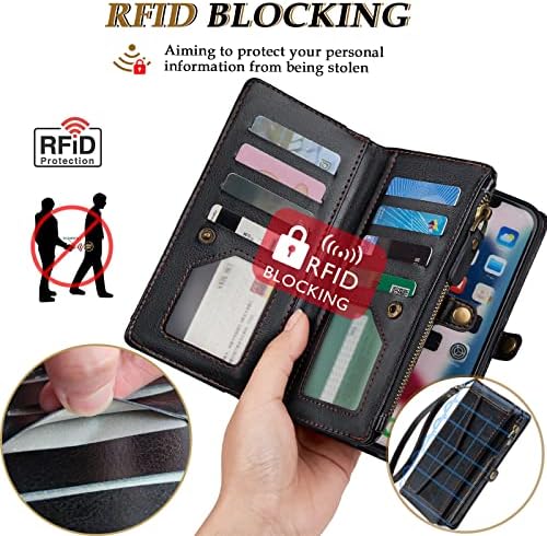 Dkdksip za iPhone 14 torbicu za žene, podržava bežično punjenje sa RFID držačem za blokirajuće kartice,