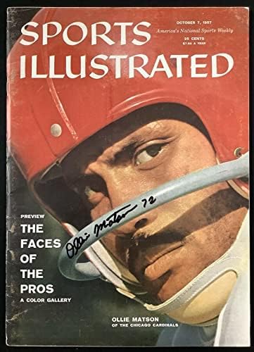 Ollie Matson potpisan Sports Illustrated 10 / 7 / 57 No Label Cardinals Auto HOF JSA - AUTOGRAMED NFL magazini