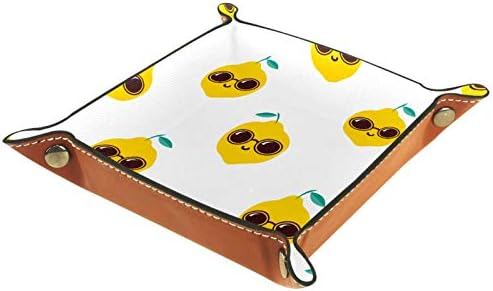 Mapotofux kutija za odlaganje nakita prsten naušnice kutija za nakit torbica za Držač prstena Cool Žuti limun sa sunčanim naočalama