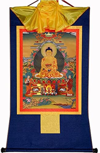 Gandhanra Tibetanska Thangka Umjetnost,Shakyamuni, budistička slika Thangka,zidna vješalica Thangka brokata,