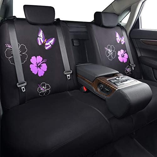 Automobilske propusnicu Universal tkanini poklopci sjedala, tisak ljubičastih cvijeta i leptira pokriva