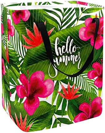 Hello ljetna tropska cvjetna Palma Print sklopiva korpa za veš, 60L vodootporne korpe za veš kanta za veš igračke skladište za spavaonicu kupatilo spavaća soba