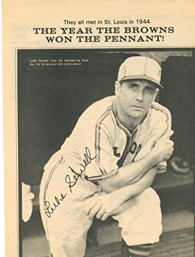 LUKE SEWELL ST. LOUIS BROWNS d. 1987 potpisan magazin stranica-potpisani MLB časopisi