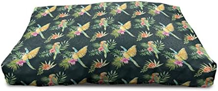 Lunaristine tropske životinje Drvena kućna ljubimska kuća, akvarilni dizajn egzotičnog cvijeća i listova sa papažnim tropskim podešavanjem, vanjskom i zatvorenom prijenosom odgajivača sa jastukom i poklopcem, velikim, višebojne